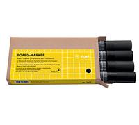 SIGEL BA012 Lot de 4 marqueurs pour tableaux en verre / tableaux blancs, effaçables, encre "cap off", pointes ogives Ø 2-3 mm, noir