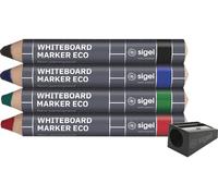 Sigel BA013 BA013 Set de marqueurs pour tableau blanc 4 couleurs, noir, bleu, vert, rouge 1 set