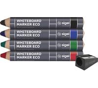 Sigel BA013 BA013 Set de marqueurs pour tableau blanc 4 couleurs, noir, bleu, vert, rouge