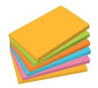 SIGEL Ba127 Notes Repositionnables Rectangulaires, 5 Couleurs Assorties, 80% de Surface Adhésive, 12,5 X 7,5 cm, 6 Blocs X 100 Feuilles