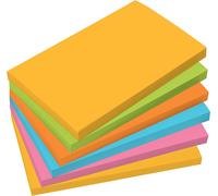 Sigel Ba127 Notes Repositionnables Rectangulaires, 5 Couleurs Assorties, 80% De Surface Adhésive, 12,5 X 7,5 Cm, 6 Blocs X 100 Feuilles