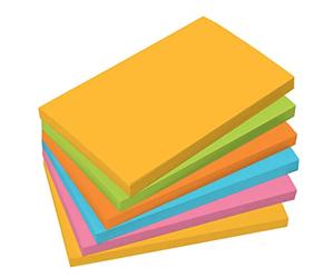 SIGEL Ba127 Notes Repositionnables Rectangulaires, 5 Couleurs Assorties, 80% de Surface Adhésive, 12,5 X 7,5 cm, 6 Blocs X 100 Feuilles