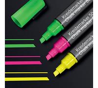 SIGEL Ba182 Lot de 3 Marqueurs à Craie Liquide 50, Effaçables. Pointes Biseautées 1-5 Mm, Rose/Vert/Jaune