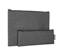 SIGEL BA521 Organiseur de sac, lot de 2 trousses de rangement déperlantes, RPET et feutre recyclé, pour câbles, accessoires électroniques, stylos et cosmétiques, 25×18 cm + 22×8 cm, gris foncé