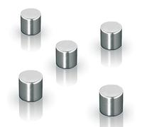 SIGEL Ba700 Lot de 5 Aimants Cylindriques, Néodyme N42, pour Tableaux Magnétiques, Ø 1 X 1 cm, Argenté