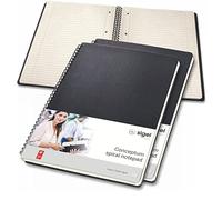 SIGEL Co821 Lot de 3 Blocs à Spirales, env. A4 23,6 X 30,1 cm, Ligné, Couverture Rigide, Noir, Conceptum