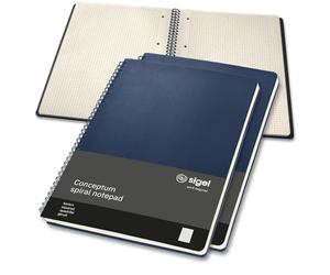 SIGEL Bloc à spirales Conceptum A4 couverture rigide - 3 pièces | CO824, midnight blue, à carreaux, comme journal intime, bullet journal, livre d'idées, cahier d'écriture