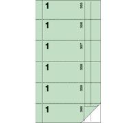 SIGEL BO001 Livre de tickets, 360 départs, serveur n° 1, vert clair, 105x200 mm, avec papier bleu, 2 x 60 feuilles