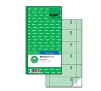 SIGEL BO071 Carnet de tickets, 360 coupures, vert clair, 105x200 mm, avec papier bleu, 2 x 60 feuilles