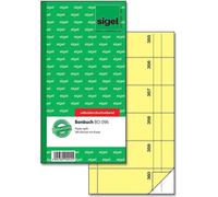 SIGEL BO096 Carnet de tickets, 360 coupures, jaune, 105x200 mm, autocopiant, 2 x 60 feuilles