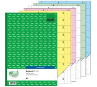 SIGEL BO122 Carnet de tickets, 5x1000 coupons, 5 couleurs assorties, A4, avec papier bleu, 2 x 50 feuilles