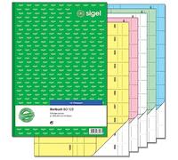 SIGEL BO122 Lot de 5 carnets de bonbons 1000 feuilles détachables Jaune/rose/blanc/vert/bleu Format A4 2 x 50 feuilles