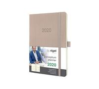 SIGEL C2030 Agenda semainier 2020 Conceptum, couverture souple ,13,5 x 21 cm, taupe