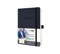 SIGEL C2106 Agenda semainier 18 mois 2020/2021 Conceptum, couverture souple, 13,5 x 21 cm, noir