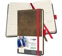 SIGEL C2356 Conceptum Agenda Semainier 2023, Motif Vintage, 9,5 X 15 cm, Hardcover, 176 S., Brun