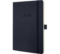 SIGEL C2424 Agenda semainier Conceptum - 1 semaine / 2 pages, environ A5, couverture souple, noir