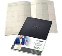 SIGEL C2484 Agenda cahier mensuel 2024, A5, couverture souple, noir - Conceptum