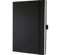 SIGEL C2518 agenda semainier Conceptum 2025 - vertical layout - A4+ - noir - couverture rigide - 2 pages = 1 semaine - 192 p. - PEFC
