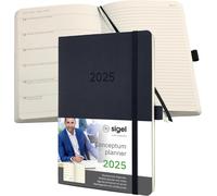 Sigel C2524 Agenda Semainier Et Carnet 2025, A5, Couverture Souple, Noir - Conceptum