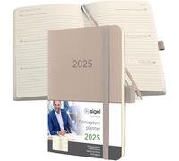 SIGEL C2531 Agenda semainier 2025, A6, couverture souple, taupe - Conceptum