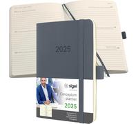 Sigel C2537 Agenda Semainier 2025, A6, Couverture Souple, Gris Foncé - Conceptum.[G750]