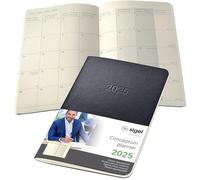 SIGEL C2585 Agenda cahier mensuel 2025, A6, couverture souple, noir - Conceptum