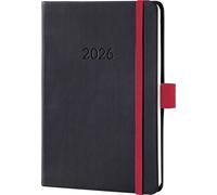 Sigel C2609 Calendrier hebdomadaire Conceptum 2026 Hardcover DIN A6 noir, rouge 1 pc(s) Nombre de pages: 176