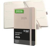 SIGEL C2631 Agenda semainier 2026, A6, couverture souple | Calendrier, Planificateur, Agenda hebdomadaire, Organisateur, Journal | taupe - Conceptum