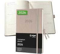 SIGEL C2660 Agenda semainier 2026, A5, couverture rigide | Calendrier, Planificateur, Agenda hebdomadaire, Organisateur, Journal | taupe - Conceptum