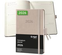 SIGEL C2661 Agenda semainier 2026, A6, couverture rigide | Calendrier, Planificateur, Agenda hebdomadaire, Organisateur, Journal | taupe - Conceptum