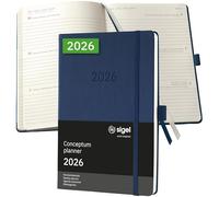 SIGEL C2662 Agenda semainier 2026, A5, couverture rigide | Calendrier, Planificateur, Agenda hebdomadaire, Organisateur, Journal | bleu foncé - Conceptum