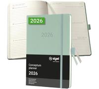 SIGEL C2672 Agenda semainier 2026, A5, couverture rigide | Calendrier, Planificateur, Agenda hebdomadaire, Organisateur, Journal | vert - Conceptum