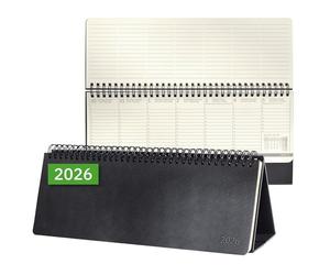 SIGEL C2680 Calendrier de bureau 2026, large, couverture rigide | Calendrier, Planificateur, Agenda hebdomadaire, Organisateur, Journal | noir - Conceptum
