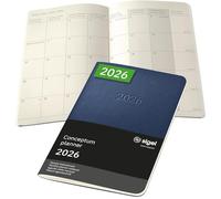 SIGEL C2687 Agenda cahier mensuel 2026, A6, couverture souple | Calendrier, Planificateur, Organisateur, Journal | bleu foncé - Conceptum