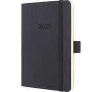 Sigel Agenda semainier Conceptum 2027 A6 couverture souple | C2723, noir, pour planification claire des rendez-vous, des tâches et des notes