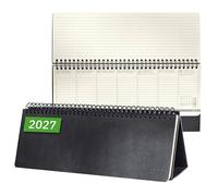 SIGEL C2780 Calendrier de bureau Conceptum 2027-1 an - large - noir - 2 pages = la semaine en bas/espace de notes en haut - couverture rigide - 80 g/m² - 132 p. - certification FSC