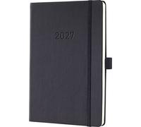 SIGEL Agenda semainier Conceptum 2027 A5 couverture rigide | C2719, vertical, noir, pour planification claire des rendez-vous, des tâches et des notes