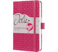 sigel calendrier semainier Jolie 2024 en similicuir A6 rose