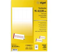 sigel carte de table, blanc brillant, 185 g/qm, 95 x 42 mm