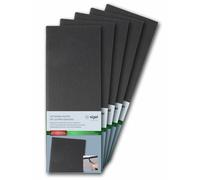 SIGEL GM101 Lot de 5 Cartes des boissons, fourni avec 2 pochettes transparentes 4 vues pour 8 feuilles, reliure à cordon élastique, 1/2 A4, durable et facile à nettoyer, anthracite