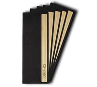 SIGEL GM220 Lot de 5 Cartes des boissons Bamboo, fourni avec 2 pochettes transparentes 4 vues pour 8 feuilles, reliure à cordon élastique, 1/2 A4, durable et facile à nettoyer, gris foncé/beige