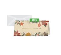 SIGEL Cartes de Noël DL | DS095, décorations de Noël et branches de sapin, 10 cartes + enveloppes
