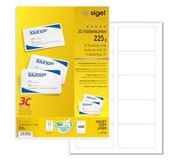 Sigel Cartes de visite LP799 Blanc brillant 85 x 55 mm 225 g/m² – 400 cartes (40 feuilles x 10)