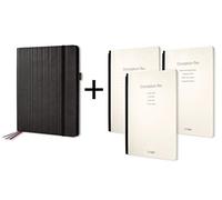SIGEL CF130 Organisateur, porte-documents, 24,5x31x3 cm, similicuir, noir avec set 3 cahiers, Conceptum flex
