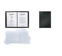 Sigel Protège-menus SM115 – Similicuir aspect lin noir, cordon élastique, 17,5 x 24,5 x 1,2 cm