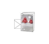 Sigel Christmas Card Three Trees - cartes de voeux glacées + enveloppes - 10 carte(s)
