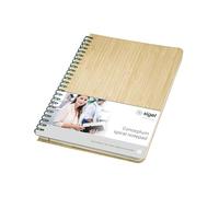 SIGEL Co672 Bloc à Spirales Premium Pointillé, Couverture Rigide en Bambou Véritable, Beige - Conceptum
