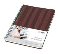 SIGEL CO675 Bloc à spirales Conceptum, Nature Edition, veines du bois, pointillés (réglure dot), environ A5, brun, couverture rigide, 160 pages, certification FSC