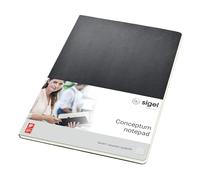 SIGEL Co800 Bloc Notes, env. A4 21,1 X 29,7 cm, Petits Carreaux, Couverture Rigide, Noir, Conceptum
