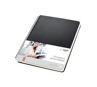 SIGEL Co823 Bloc à Spirales, env. A5 17,4 X 21 cm, Ligné, Couverture Rigide, Noir, Conceptum